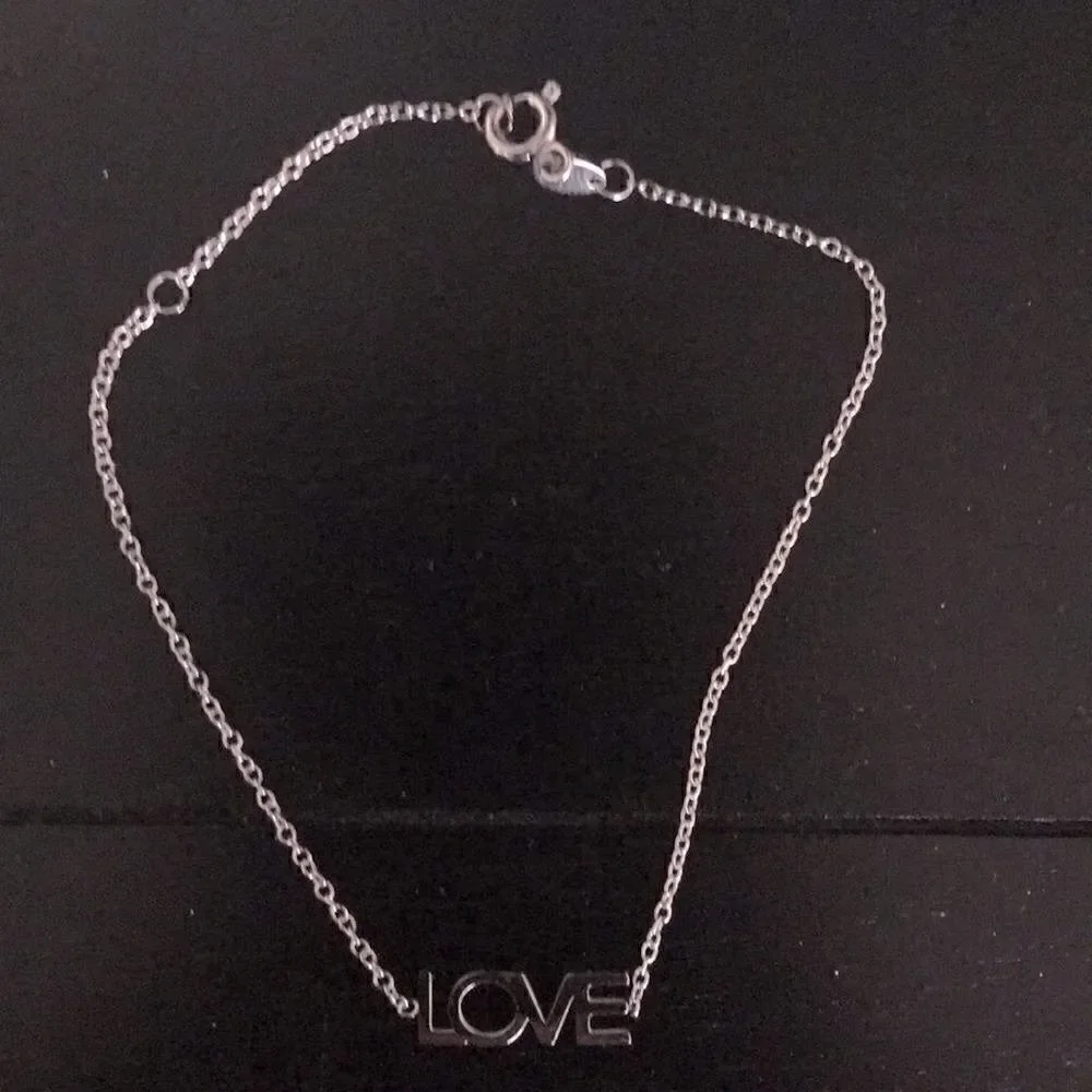 NIB Maya Brenner LOVE bracelet in silver tone.